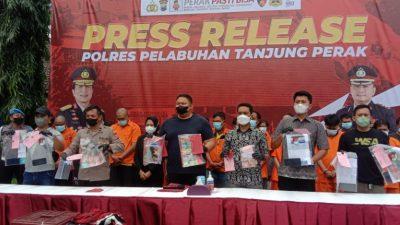 Polres Tanjung Perak Surabaya Berhasil Ringkus 22 Pelaku Judi Oline dan Konvensional